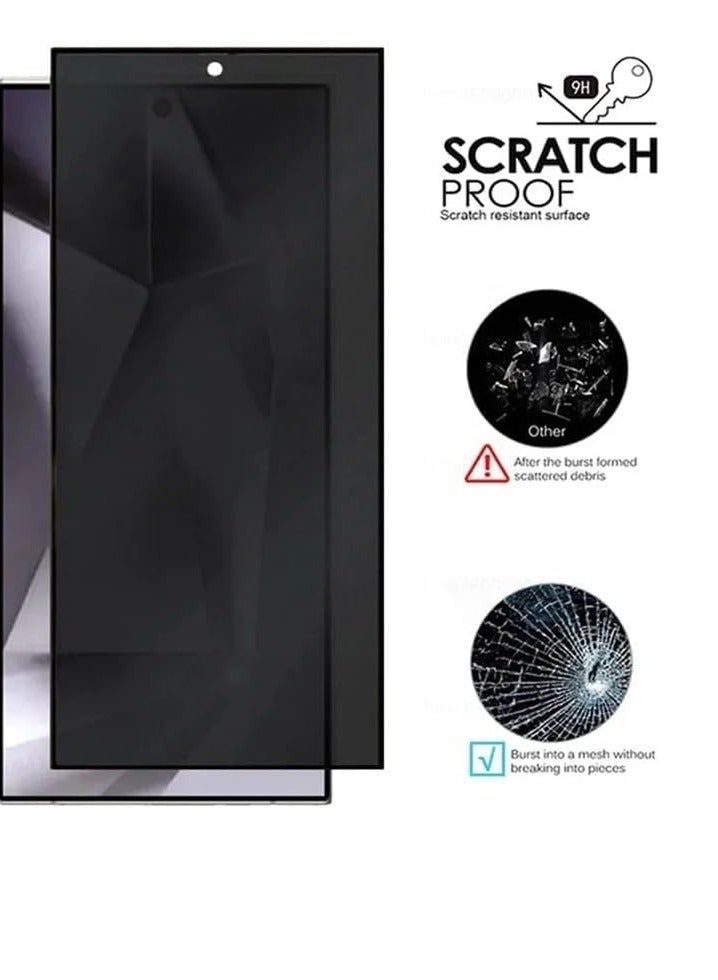MIGOFAST Screen Protector for Samsung Galaxy S24 Ultra 5G, Privacy Tempered Glass,Case Friendly 9H Hardness Anti-scratch Anti-spy Tempered Glass Film for Samsung Galaxy S24 Ultra 5D Privacy - Image 3