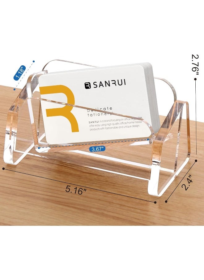 TPGP Acrylic Business Card Holder for Desk, Desktop Clear Business Card Display Stand, Business Name Card Organizer for Women and Men (Horizontal, 1-Slot, 60 Card Capacity)  - Image 2