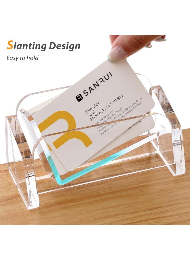 TPGP Acrylic Business Card Holder for Desk, Desktop Clear Business Card Display Stand, Business Name Card Organizer for Women and Men (Horizontal, 1-Slot, 60 Card Capacity)  - Image 3
