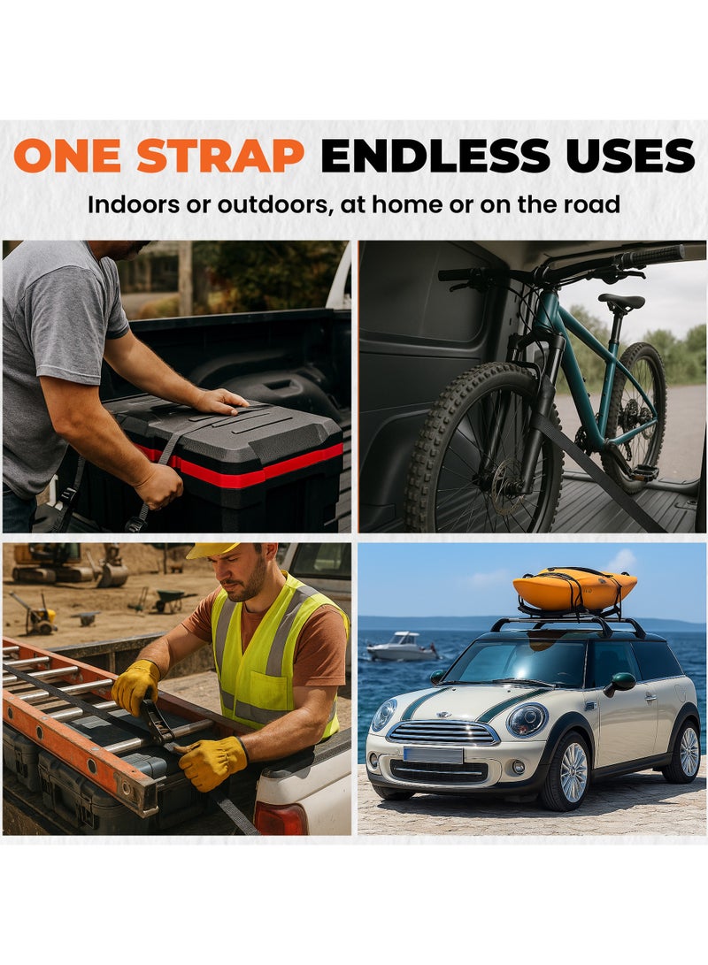 FORCE USA Lashing Tie Down Strap 1x12FT - Heavy Duty Cargo Securing Strap for Trailers, Trucks, Roof Racks & Outdoor Transport - Durable, Weather Resistant, Easy to Use Tie Down - Image 3