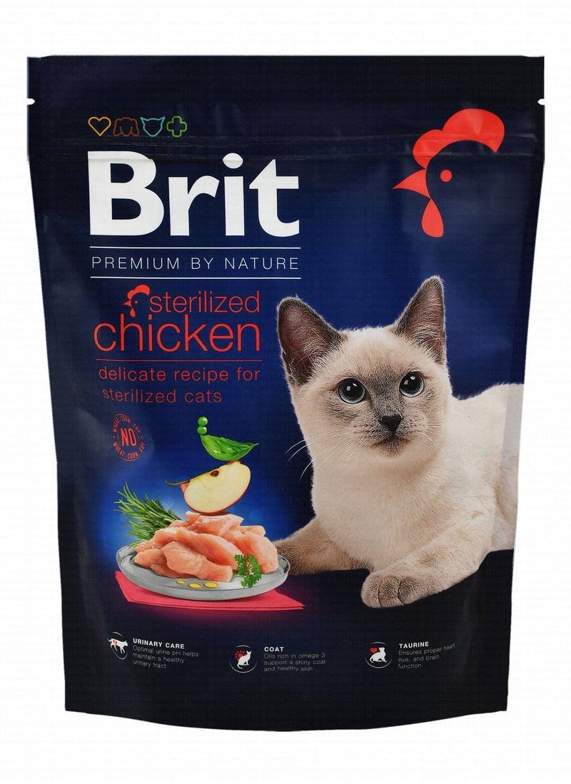 Brit Dry Cat Food with Chicken for Sterilized Cats, 300 g - Image 1