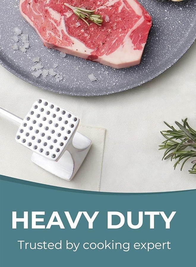 general Meat Tenderizer Hammer with Comfortable-Grip Handle, Dual-side Mallet for Kitchen, Heavy Duty Pounder For Tenderizing Steak, Beef and Fish,silver - Image 4