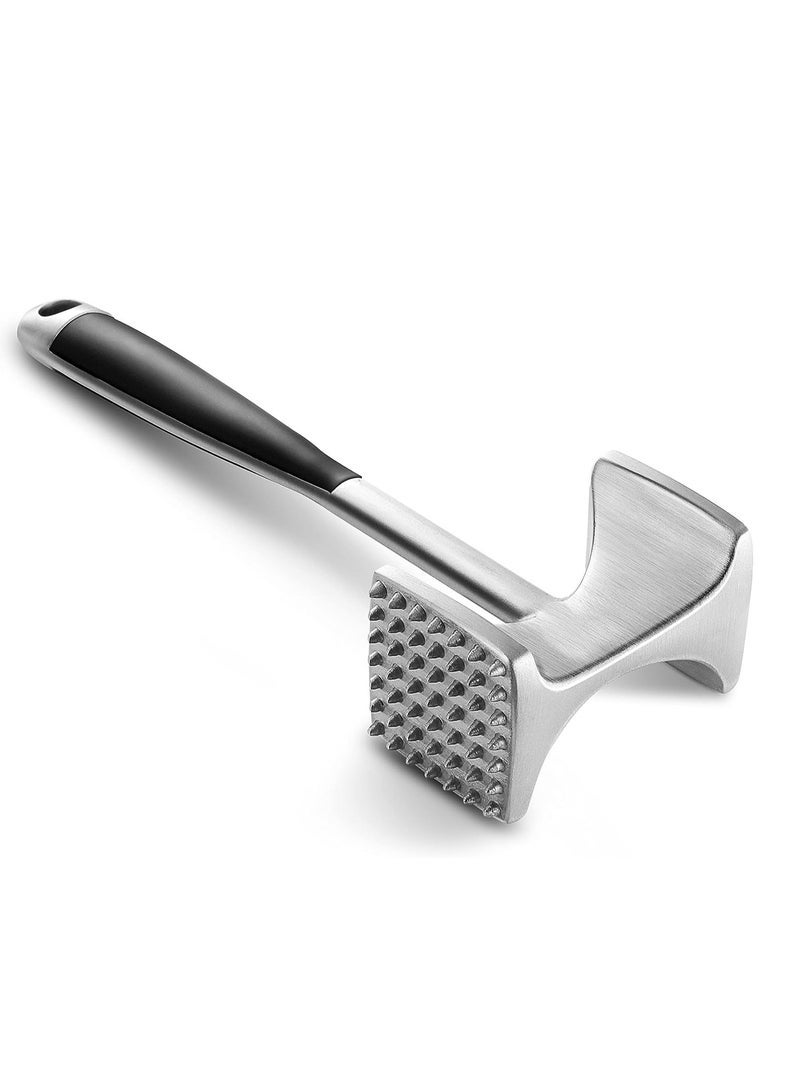 general Meat Tenderizer Hammer with Comfortable-Grip Handle, Dual-side Mallet for Kitchen, Heavy Duty Pounder For Tenderizing Steak, Beef and Fish,silver - Image 1