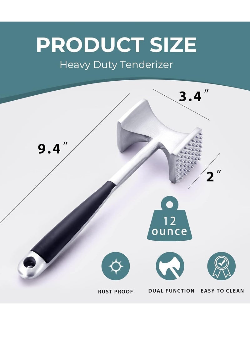 general Meat Tenderizer Hammer with Comfortable-Grip Handle, Dual-side Mallet for Kitchen, Heavy Duty Pounder For Tenderizing Steak, Beef and Fish,silver - Image 5