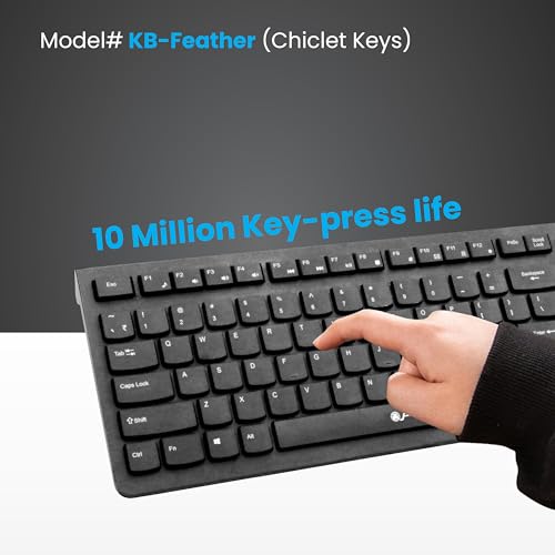 ProDot Feather Chicklet Keyboard I Plug & Play I 1.5m USB Wire I 10M Keystrokes I 108 Keys I Rupees Key I Ergonomic, Spill Resistant Design | 1 Year Warranty | Works with Windows, iOS, Linux - Image 3