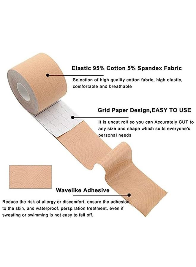 Traceless Elastic Sports Tape for Lift & Fashion,1 Pcs Breathable Tape and 10 Pcs Flower Backless Cover Set, Achieve Lift and Push up in All Clothing,Fabric,Dress Types - Image 3