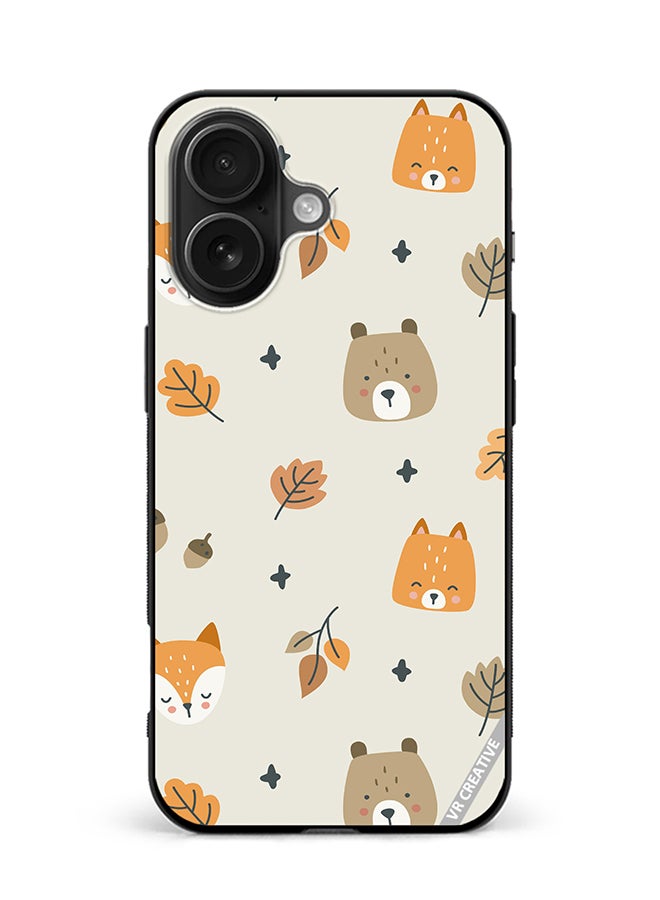 VR CREATIVE Protective Case Cover For Apple iPhone 16 Plus Fox And Squirrel Design Multicolour