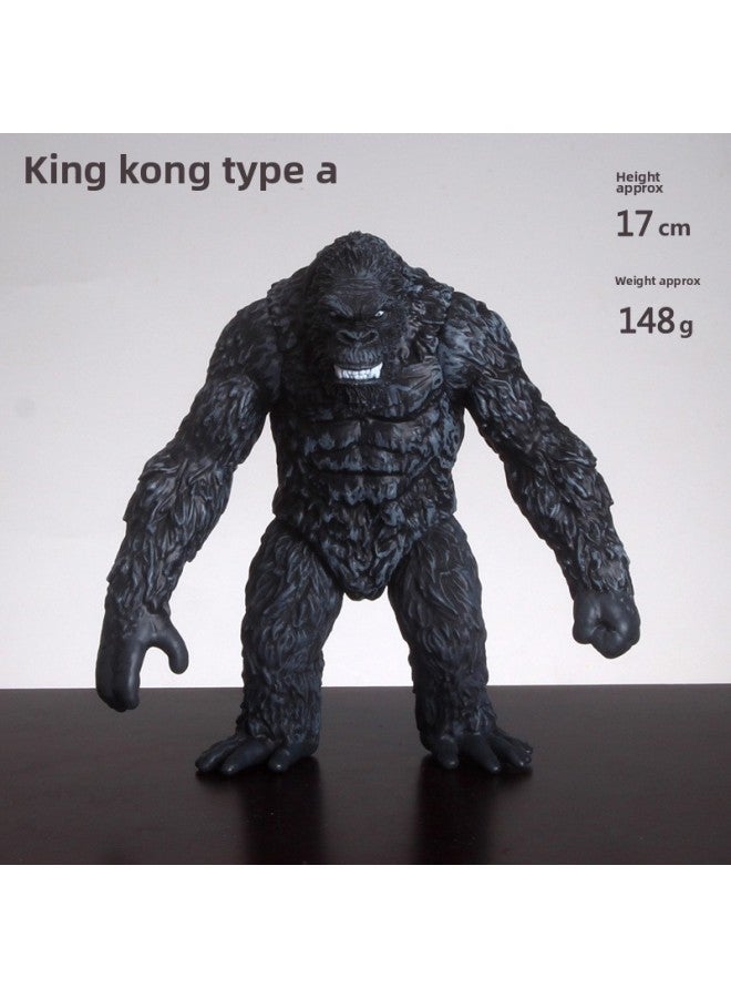 Godzilla Dinosaur Monster لعبة بلاستيكية ناعمة نموذج دمية بأربعة أرجل متحركة من المينا هدية ديناصور تحت عنوان أفكار الهدايا - اللون: King Kong A - Image 1