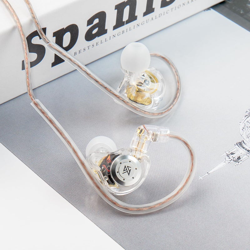 keephifi سماعات كيبهاي فاي KZ EDX Pro داخل الأذن مع ميكروفون سماعات IEM سماعات أذن مزدوجة DD صوت ستيريو HiFi سماعات سلكية لإلغاء الضوضاء سماعات للألعاب للموسيقيين والمغنين وعشاق الصوت (أبيض، بدون ميكروفون) - Image 3