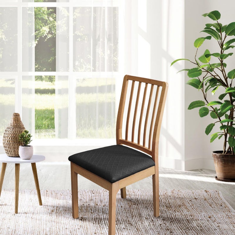 SPRINGRICO أغطية مقاعد SPRINGRICO 100% مقاومة للماء لمجموعة كراسي غرفة الطعام مجموعة من 4 أغطية وسائد قابلة للغسل أغطية كراسي المطبخ 4 عبوة مقاومة للماء باللون الأسود - Image 3