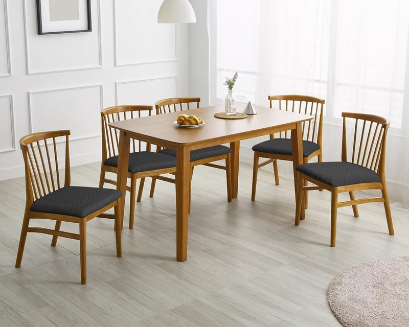 SPRINGRICO أغطية مقاعد SPRINGRICO 100% مقاومة للماء لمجموعة كراسي غرفة الطعام مجموعة من 4 أغطية وسائد قابلة للغسل أغطية كراسي المطبخ 4 عبوة مقاومة للماء باللون الأسود - Image 2