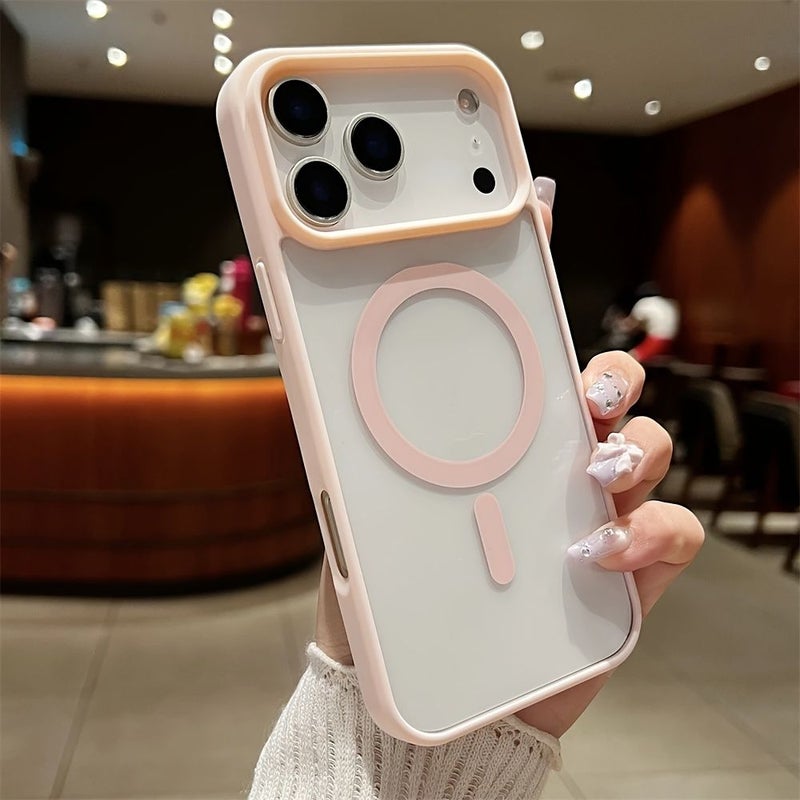 Luxurious Transparent Magnetic Phone Case For iPhone 15 Pro Max Black Drop Proof Shock Resistant Designer Lip Gloss Storage Slot Shiny - Image 3
