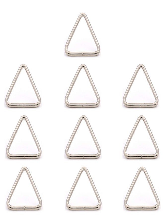 BIKICOCO 1-1/2'' Metal Triangle Ring Buckle Connectors Round Edge Webbing Bag Clasp Handbag Strap Making Hardware, Silver X 10 Pcs, 1-1/2 inch - Image 1