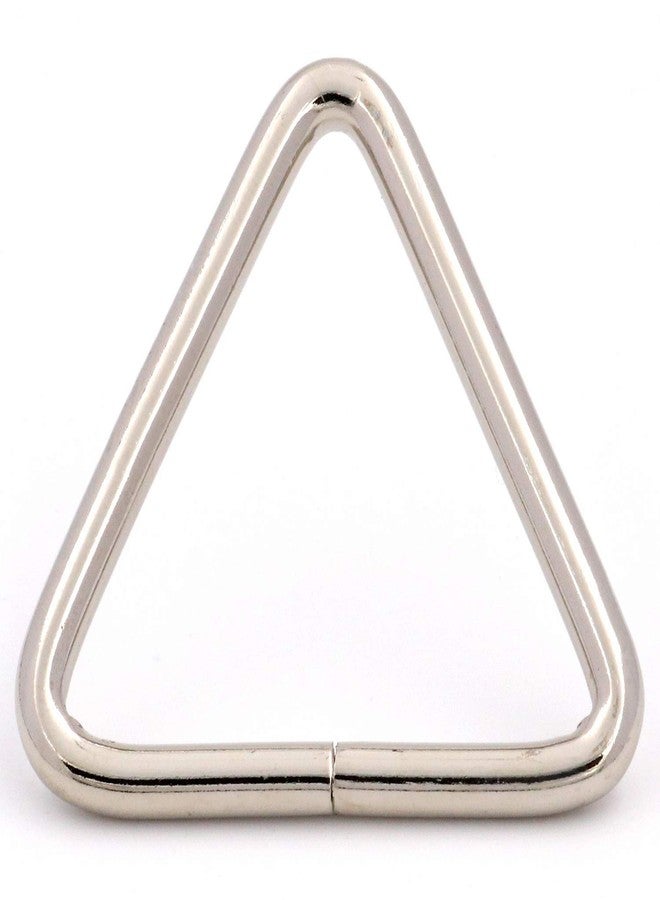 BIKICOCO 1-1/2'' Metal Triangle Ring Buckle Connectors Round Edge Webbing Bag Clasp Handbag Strap Making Hardware, Silver X 10 Pcs, 1-1/2 inch - Image 3