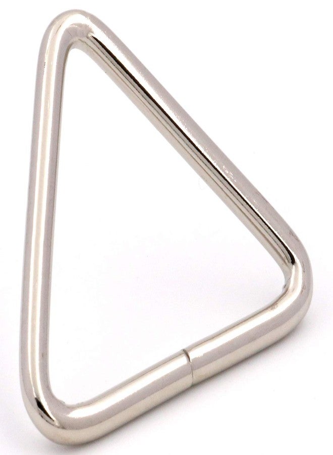 BIKICOCO 1-1/2'' Metal Triangle Ring Buckle Connectors Round Edge Webbing Bag Clasp Handbag Strap Making Hardware, Silver X 10 Pcs, 1-1/2 inch - Image 2