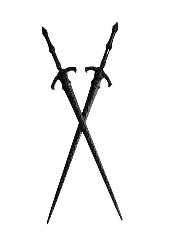 LANGHONG 2PCS Retro Viking Hairpin For Women Sword Hair Pin Hair Styling Pins (RLAL) - Image 3