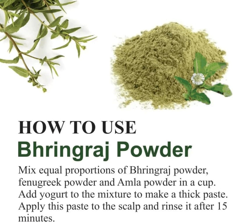 DRONTIKA Drontika Natural Bhringraj Powder for hair growth 100 Grams For Hair Mask 100 Pure and Natural No Chemical No Preservatives Ayurvedic Herbal  - Image 4