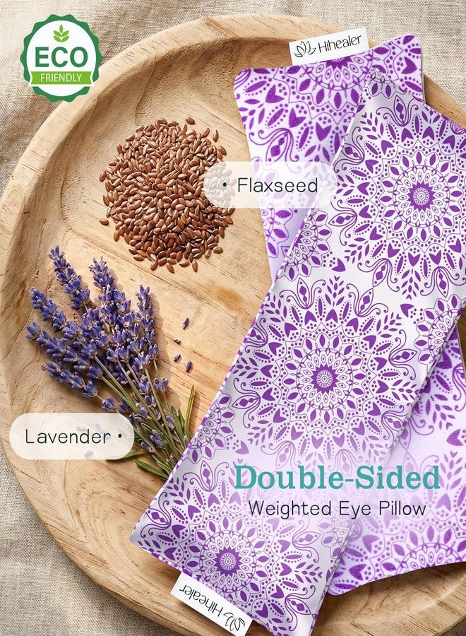 Hihealer Lavender Eye Pillow, Mandala Velvet Flaxseed Eye Mask for Sleeping - Image 2