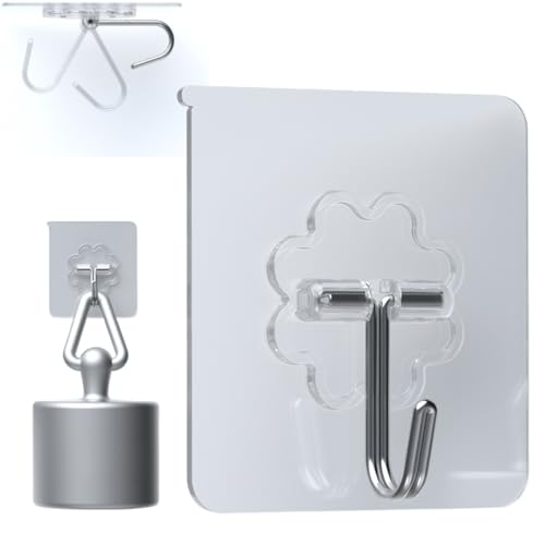 DDMY 36 Pack Heavy Duty Hooks Self Adhesive Large Hooks for Hanging,Wall Transparent Reusable Waterproof Hook for Kitchen Curtain Towel Hook for Bathrooms Coat Hook for Walls No Damage - Image 1