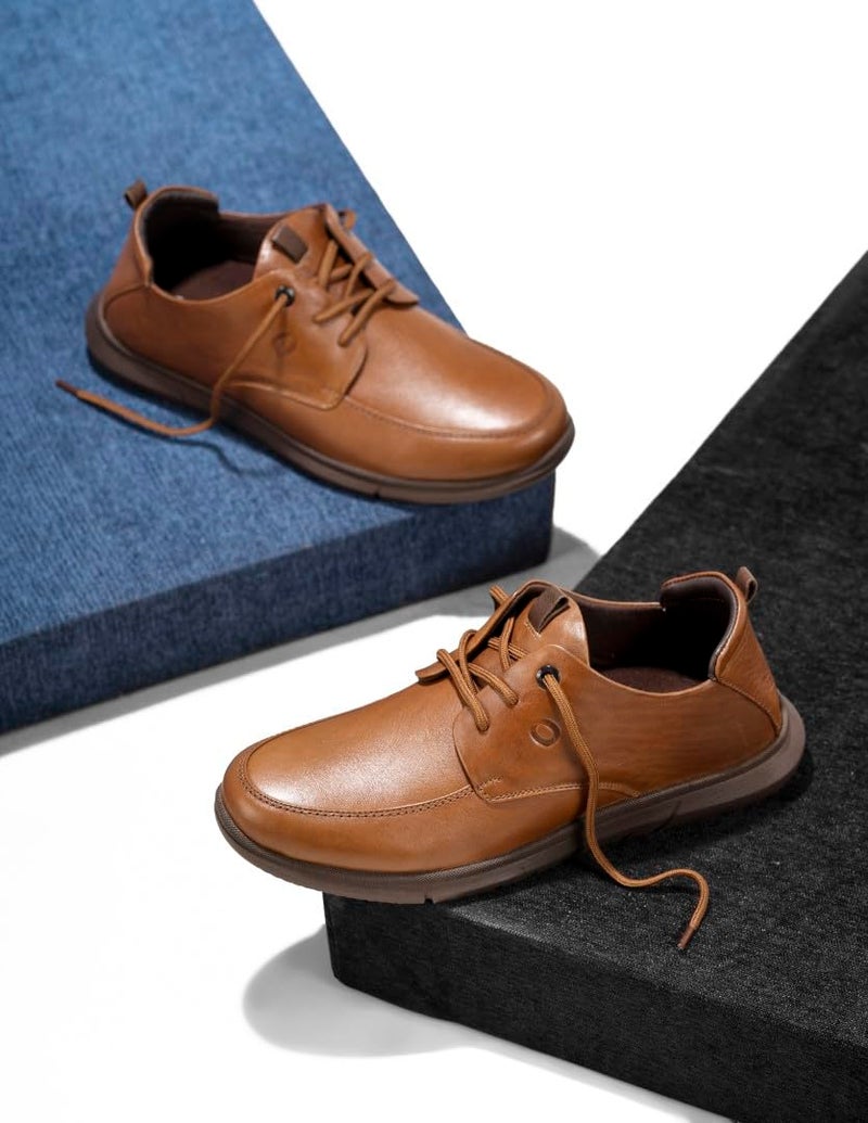 egoss Zero Gravity Men's Sneakers | Genuine Leather Casual Shoes | Trendy | Lightweight | Comfortable Fit | Stylish ES-25, TAN,10 - Image 2