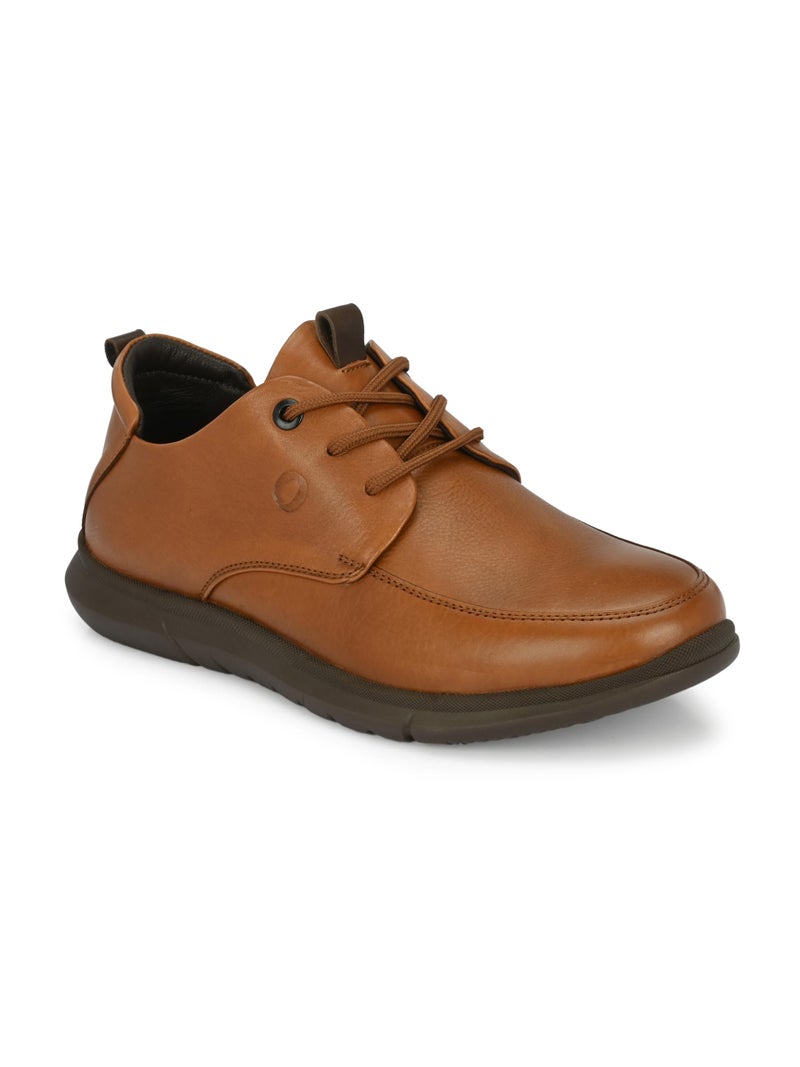 egoss Zero Gravity Men's Sneakers | Genuine Leather Casual Shoes | Trendy | Lightweight | Comfortable Fit | Stylish ES-25, TAN,10 - Image 1