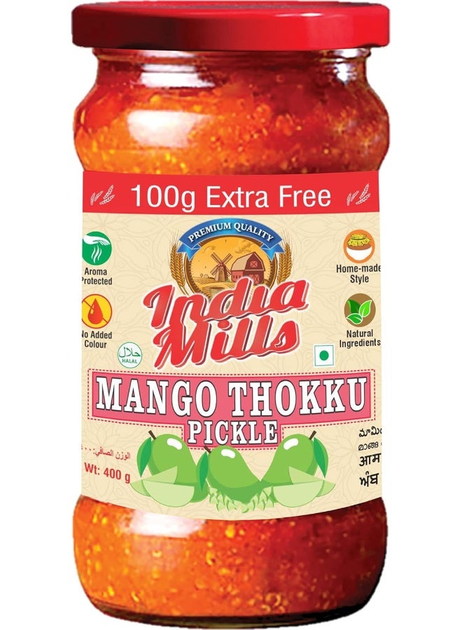 India Mills INDIA MILLS Thokku Mango Pickle (Shredded Mango), 400 gm - Image 1