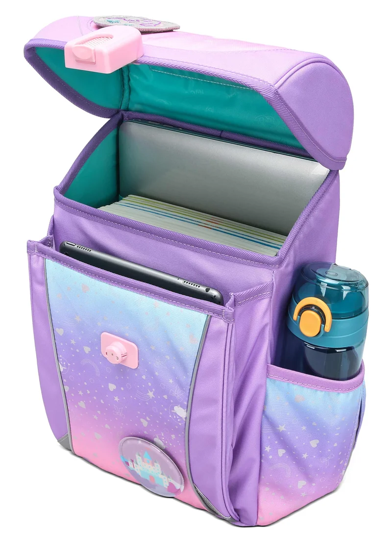 Bopai  Premium Lightweight School Backpack Water Resistant Multifunctional Polyester Daypack with Separate Tablet Compartment for School/ College, BO-SB162, Pink Purple  | Best Price UAE