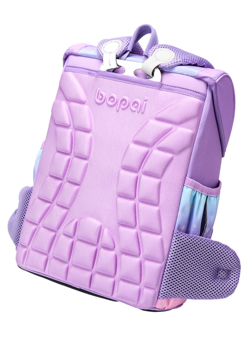 Bopai Premium Lightweight School Backpack Water Resistant Multifunctional Polyester Daypack with Separate Tablet Compartment for School/ College, BO-SB162, Pink Purple - Image 5