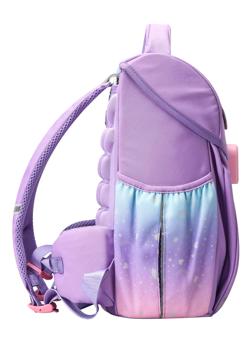 Bopai  Premium Lightweight School Backpack Water Resistant Multifunctional Polyester Daypack with Separate Tablet Compartment for School/ College, BO-SB162, Pink Purple  | Best Price UAE