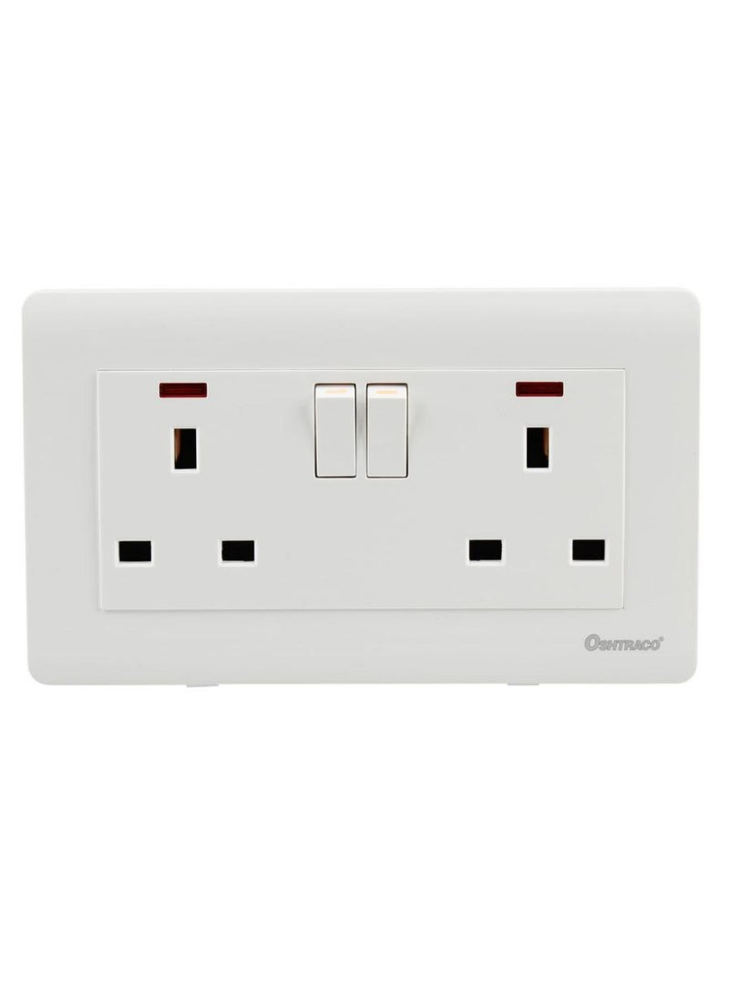 Oshtraco Double Wall Socket W/Neon 13A