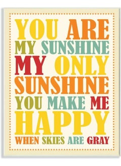 Stupell Industries Stupell Industries The Kids Room by You Re My Sunshine Rainbow Colors Typography Rectangle Wall Plaque  - Image 1
