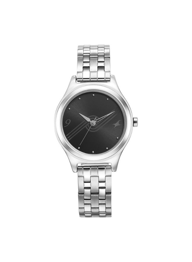 fastrack Stunners Women's Watch 6152SM06 – Black Dial, Silver Metal Strap, Quartz Movement, 30m Water-Resistant, Elegant & Gift-Ready Timepiece - Image 1