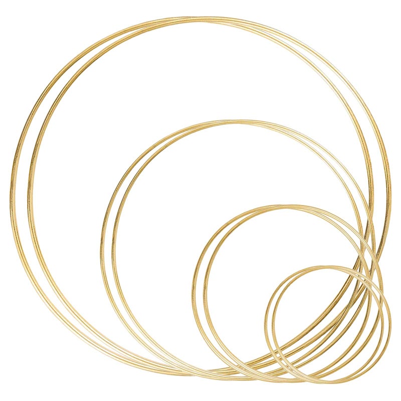 8 Pack Large Metal Floral Hoop Wreath Macrame Gold Hoop Rings6 Inch8 Inch10 Inch 12 Inch for Making Wedding Wreath Decor and DIY Dream Catcher Wall Hanging CraftsGold