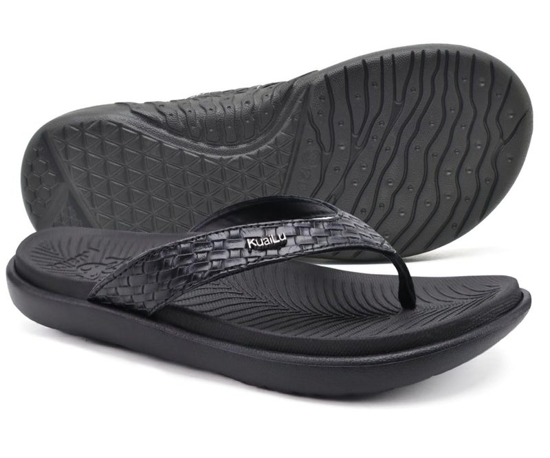 KuaiLu Womens Flip Flops Ladies Yoga Mat Comfortable Walking Thong Sandals With Plantar Fasciitis Arch Support Slip On Indoor Outdoor For Summer - Image 3