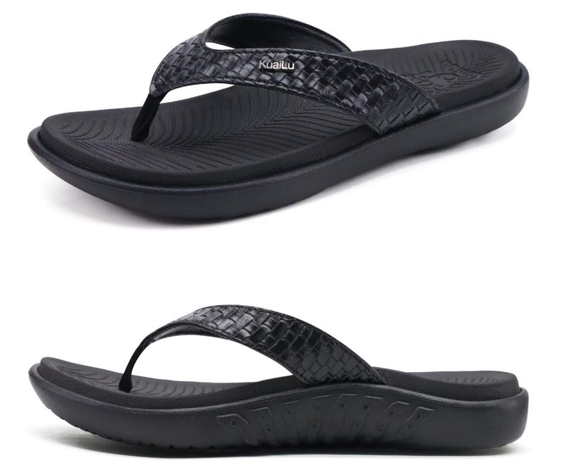 KuaiLu Womens Flip Flops Ladies Yoga Mat Comfortable Walking Thong Sandals With Plantar Fasciitis Arch Support Slip On Indoor Outdoor For Summer - Image 1