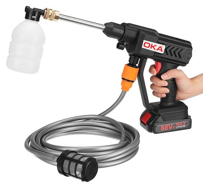 OKA Rechargeable Single Battery Water Pressure Gun for Car Bike Window Washing / TTG20 - Image 1