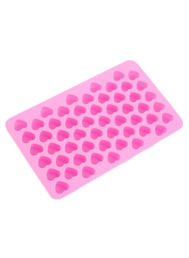 55-Mini Heart Shape Ice Cube Fondant Chocolate Tray Mould Pink - Image 1