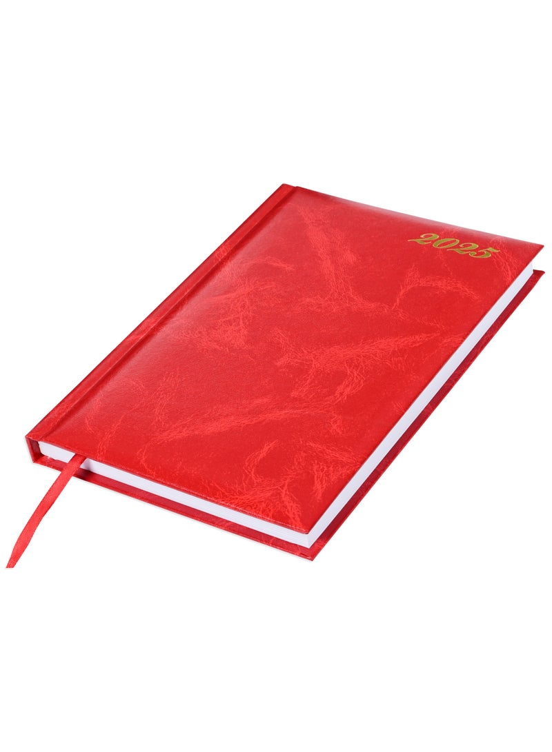 FIS Diary 2025 English (Saturday & Sunday Combined) A5 , Red -FSDI92EN25RE - Image 1