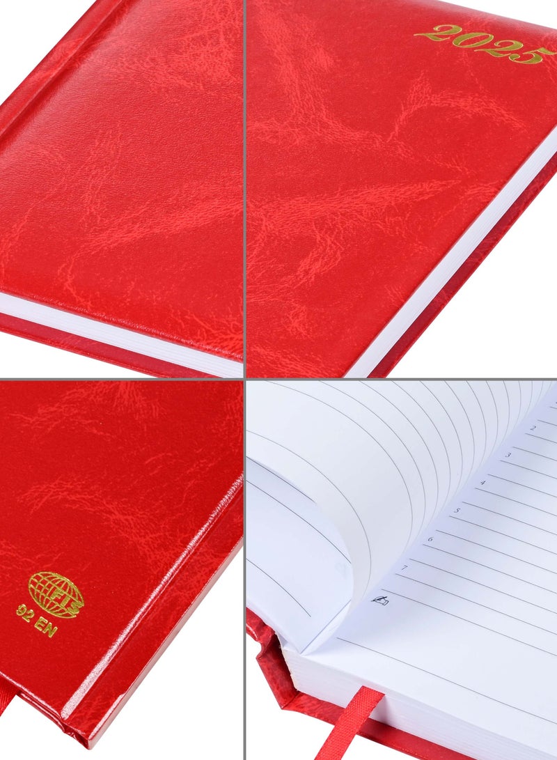 FIS Diary 2025 English (Saturday & Sunday Combined) A5 , Red -FSDI92EN25RE - Image 5