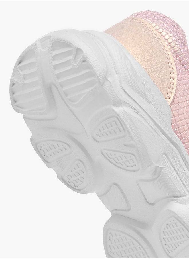 Flora Bella By Shoexpress - Girls Textured Mary Jane Shoes with Hook and Loop Closure - Image 1