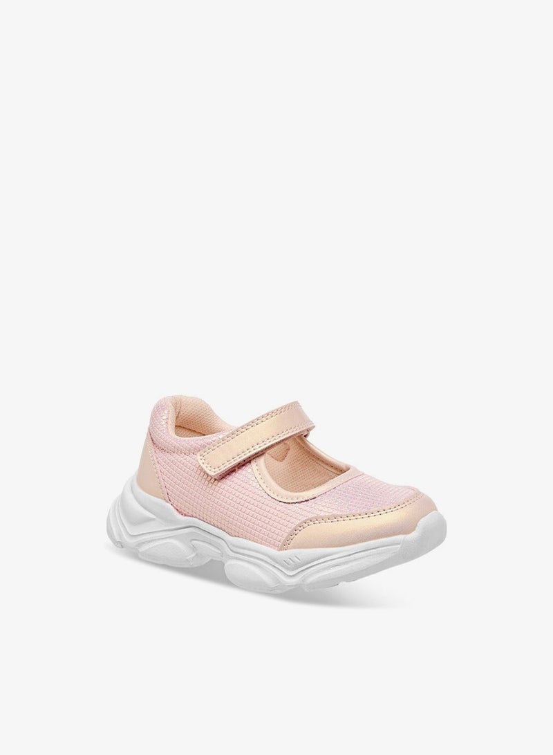 Flora Bella By Shoexpress Girls Textured Mary Jane Shoes with Hook and Loop Closure - Image 2