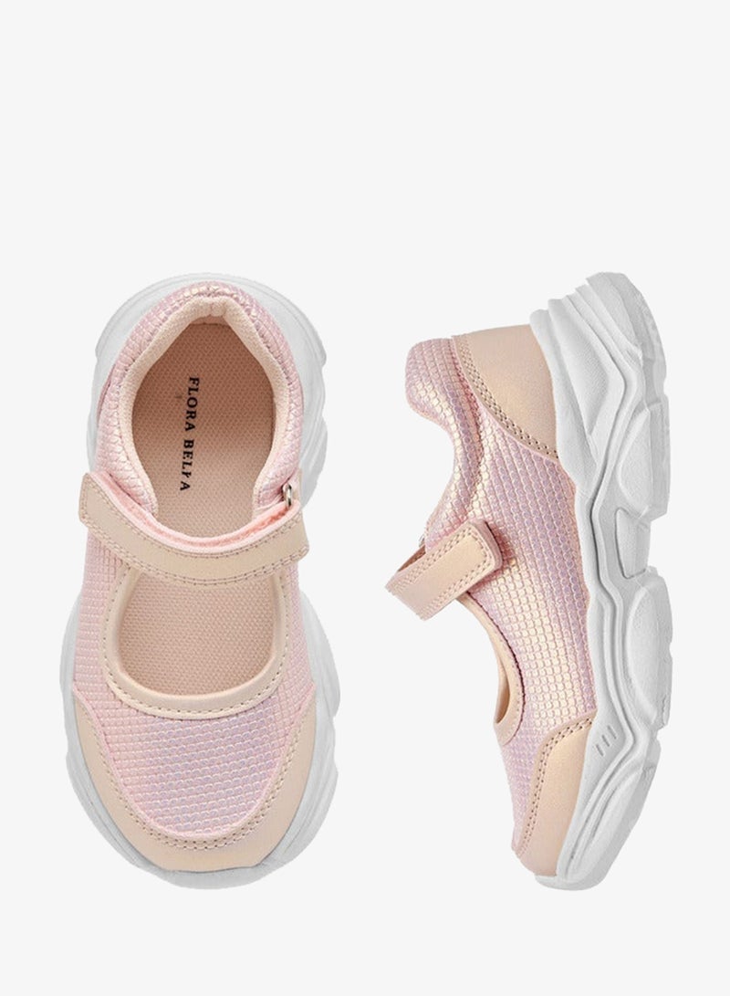 Flora Bella By Shoexpress Girls Textured Mary Jane Shoes with Hook and Loop Closure - Image 3