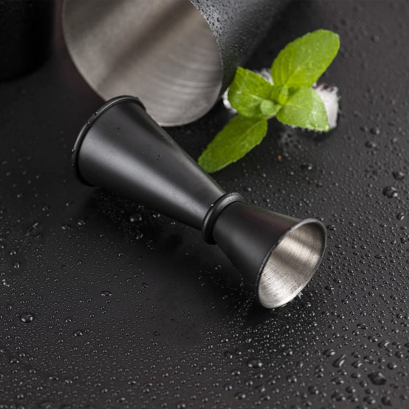 Jnwinog Cocktail Shaker Set 4-Piece Boston Shaker Kit With 20Oz/25Oz Shaker Strainerand 0.5/1Oz Double Jiggerbar Set For Home Drink Mixer Bartendiing (Matte Black 20Oz/25Oz) - Image 3
