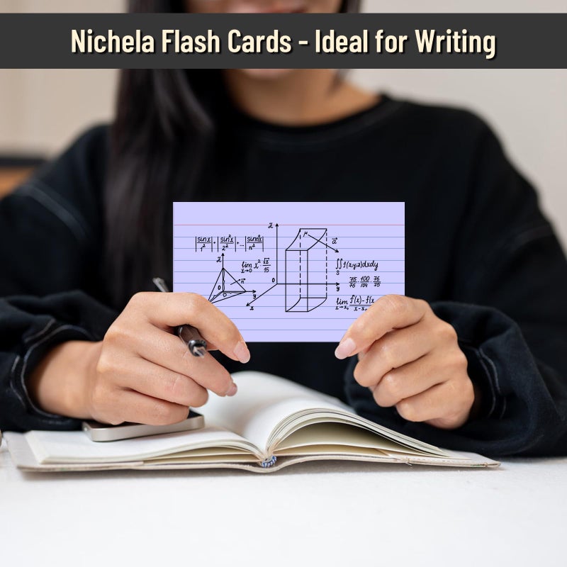 Nichela 300 Count Index Cards 3 x 5 Inch Ruled Purple Index Cards, Flash Cards College Ruled for School, College, Office and Home Organization, Durable Study To Do List Note Cards with Ruled Lines - Image 5
