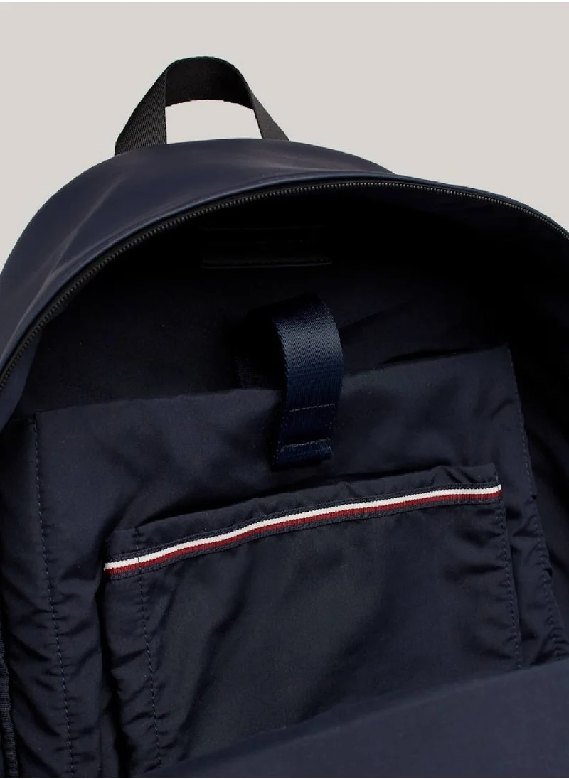 TOMMY HILFIGER Men's Essential Signature Small Dome Backpack -  Smooth finish, Blue