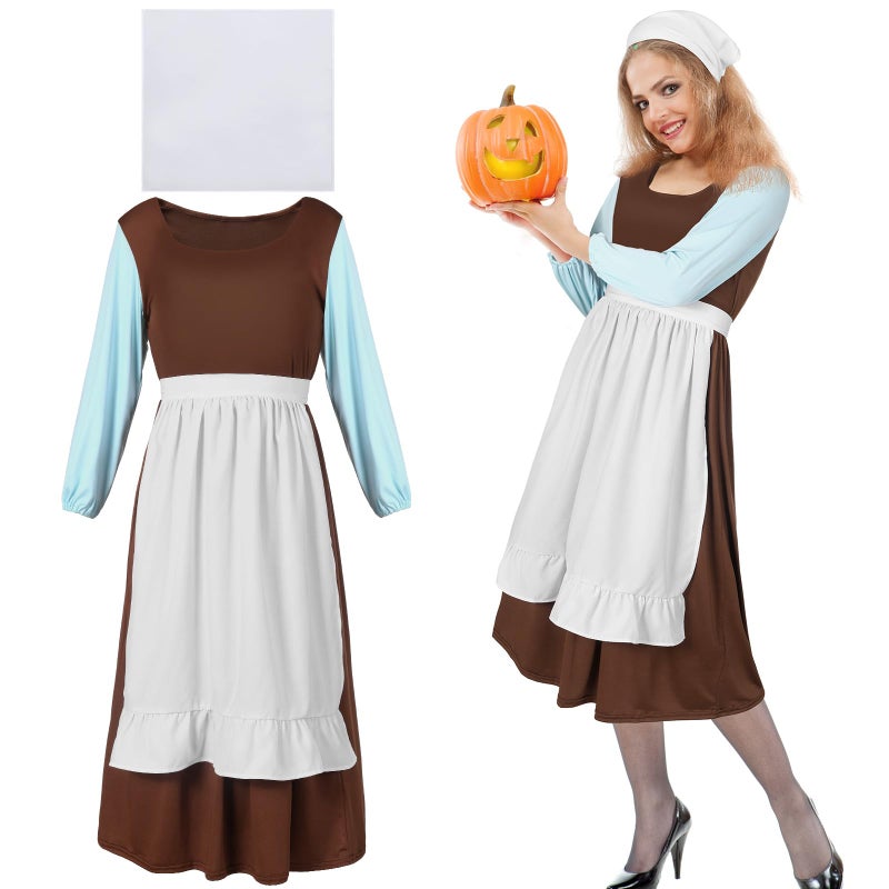 Funnysoft Women's Peasant Costume Halloween Maid Peasant Dress Cosplay for Women Adults Party Accessories - Image 1