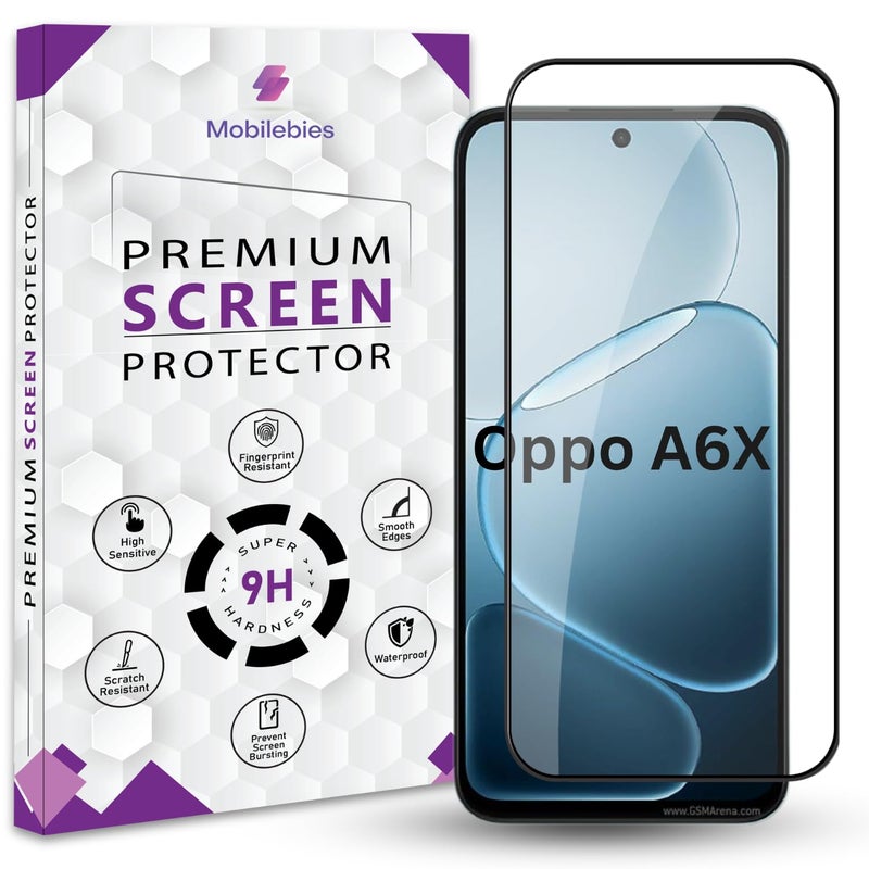 Mobilebies حماية شاشة زجاجية مقواة متميزة لهاتف أوبو A6X 5G (6.75 بوصة، عبوة من 1) - Image 1