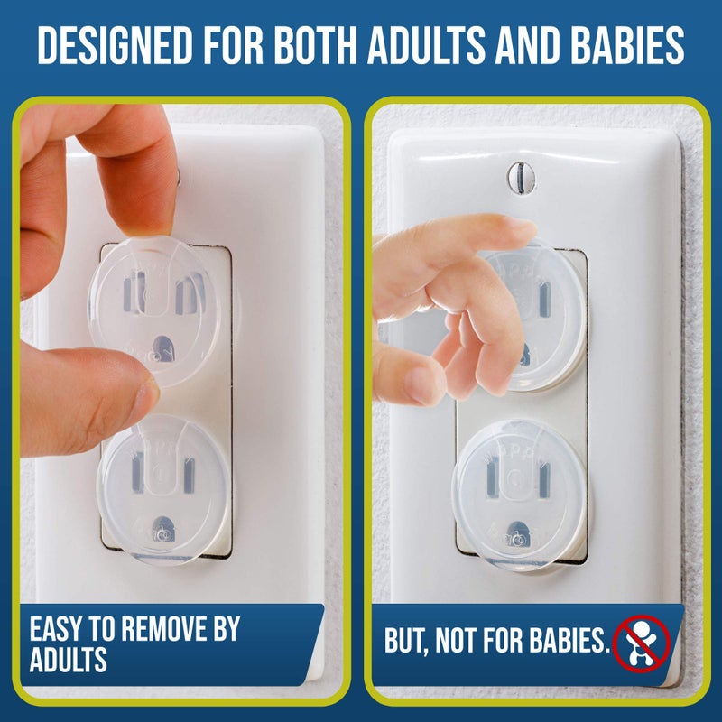 Wappa Baby Clear Outlet Covers (50 Pack) Value Pack â€“ Baby Safety Outlet Plug Covers â€“ Durable & Steady â€“ Child Proof Your Outlets Easily - Image 4