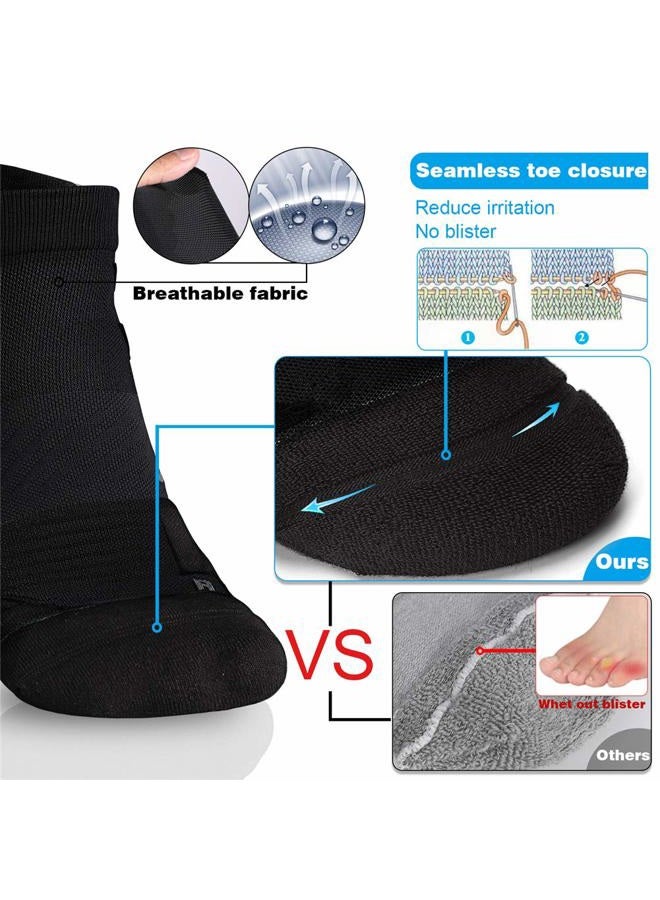 Hylaea Mens No Show Socks for Running Athletic, No Blister Moisture Wicking Anti-Odor Coolmax Sport Socks, Cushion Padded, Breathable, Black, 3 Pack, Large - Image 2
