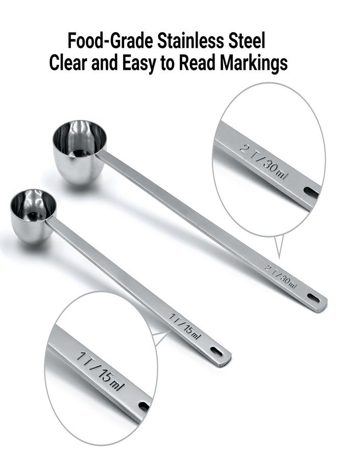 طقم مغارف قهوة لايم فليكس بريميوم - ملعقة قياس تحتوي على ملعقة كبيرة (15 مل) وملعقتين كبيرتين (30 مل) - قطعتان - ملعقة قياس قهوة ومغرفة من الفولاذ المقاوم للصدأ بمقابض طويلة - Image 4